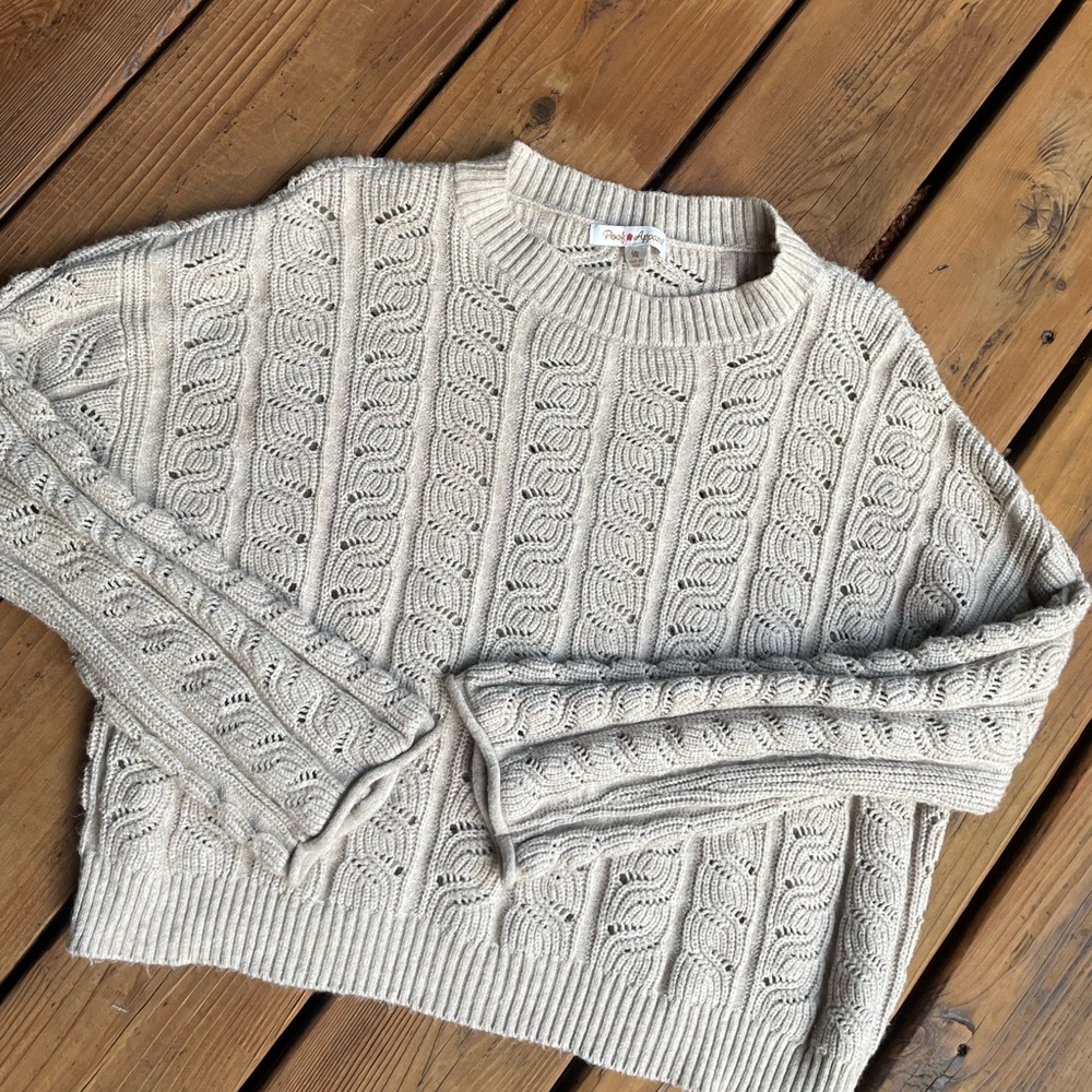 Cozy Cable Knit Sweater - Cream